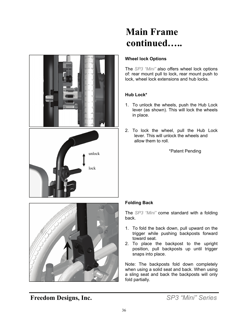 Main frame continued, Freedom designs, inc. sp3 “mini” series | Freedom Designs Freedom SP3 Mini User Manual | Page 38 / 48