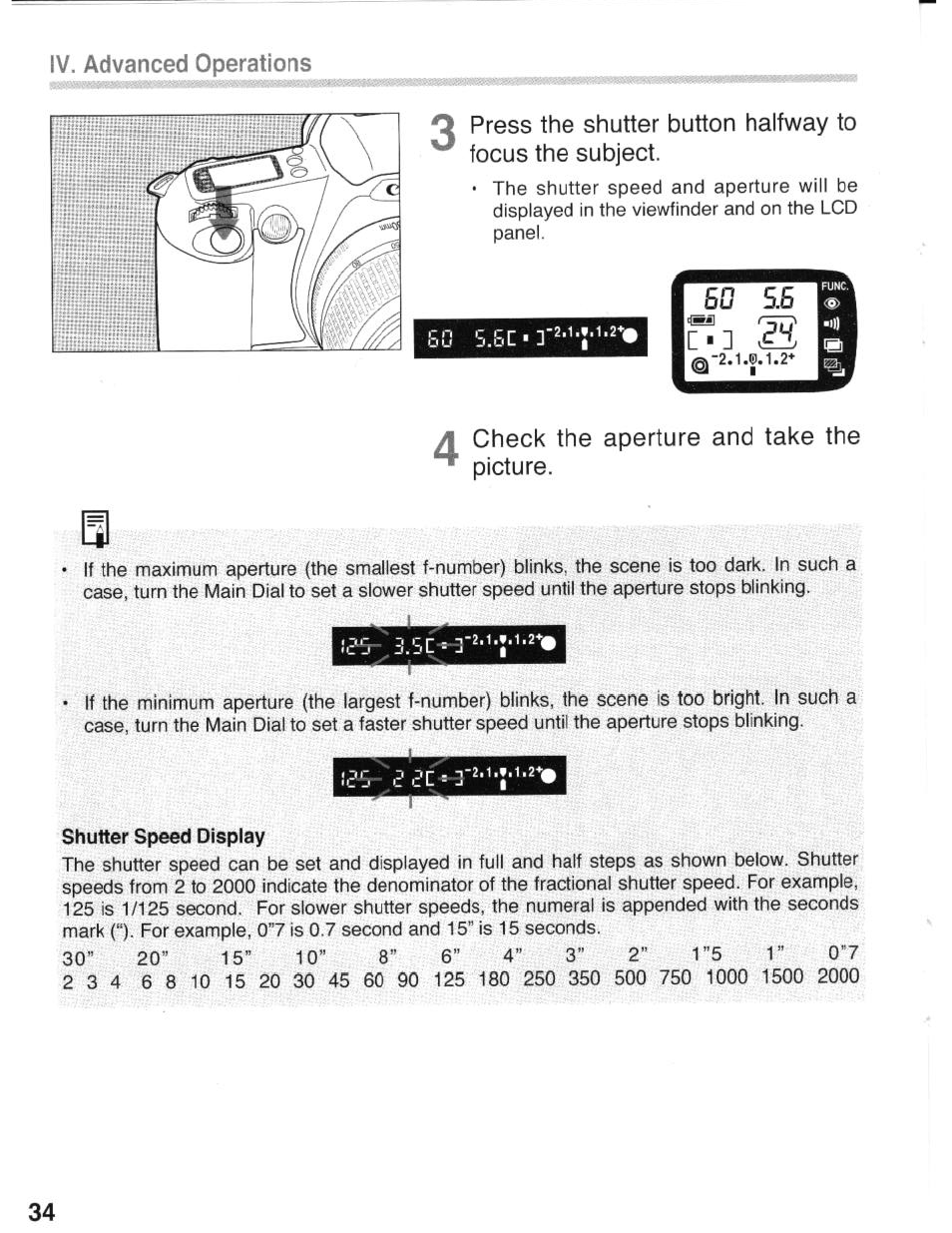 Check the aperture and take the picture | Canon eos rebel g User Manual | Page 34 / 68