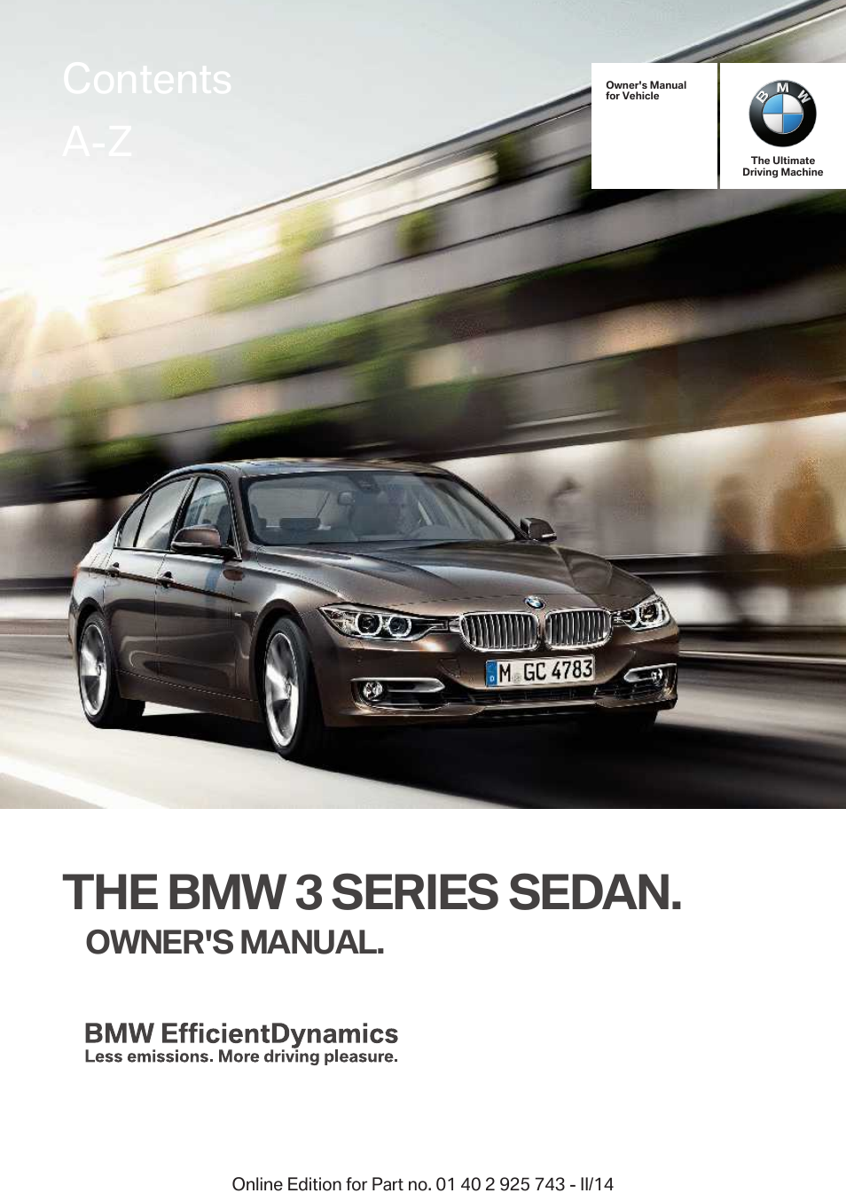 BMW 335i xDrive Sedan 2014 User Manual | 242 pages