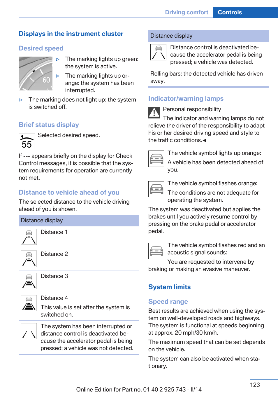 BMW 335i xDrive Sedan 2014 User Manual | Page 123 / 242