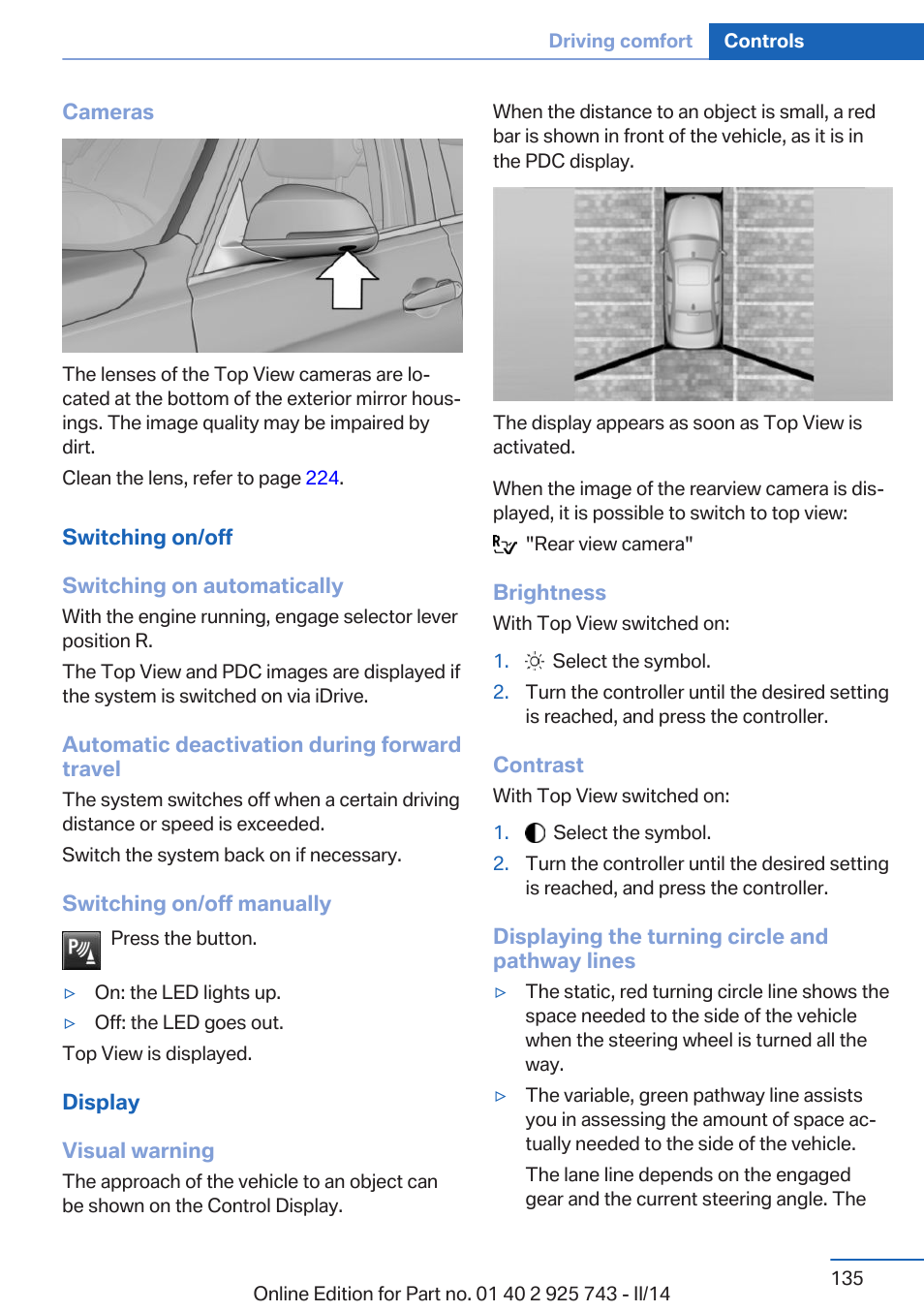 BMW 335i xDrive Sedan 2014 User Manual | Page 135 / 242