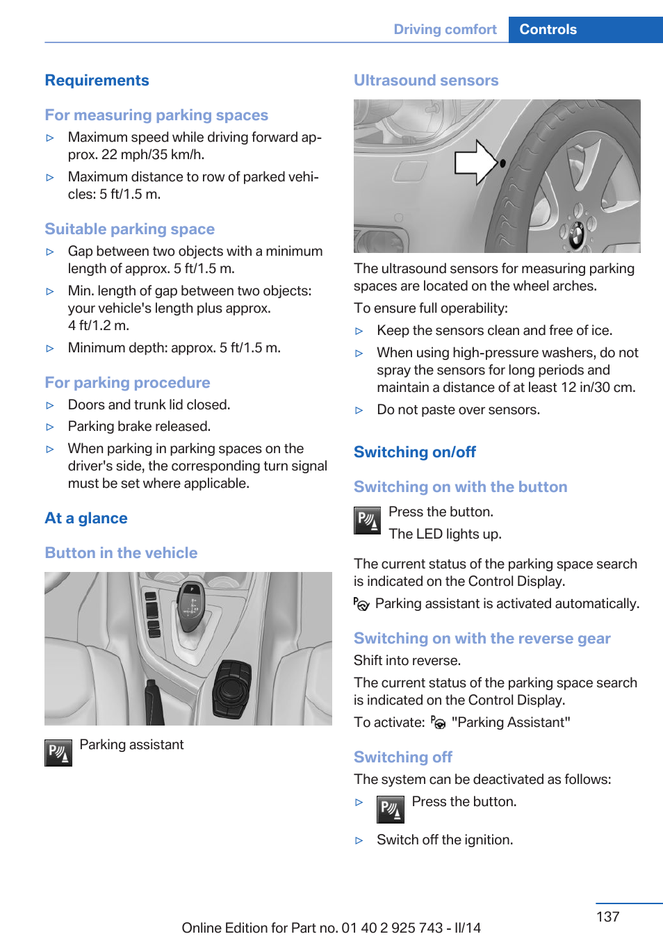 BMW 335i xDrive Sedan 2014 User Manual | Page 137 / 242