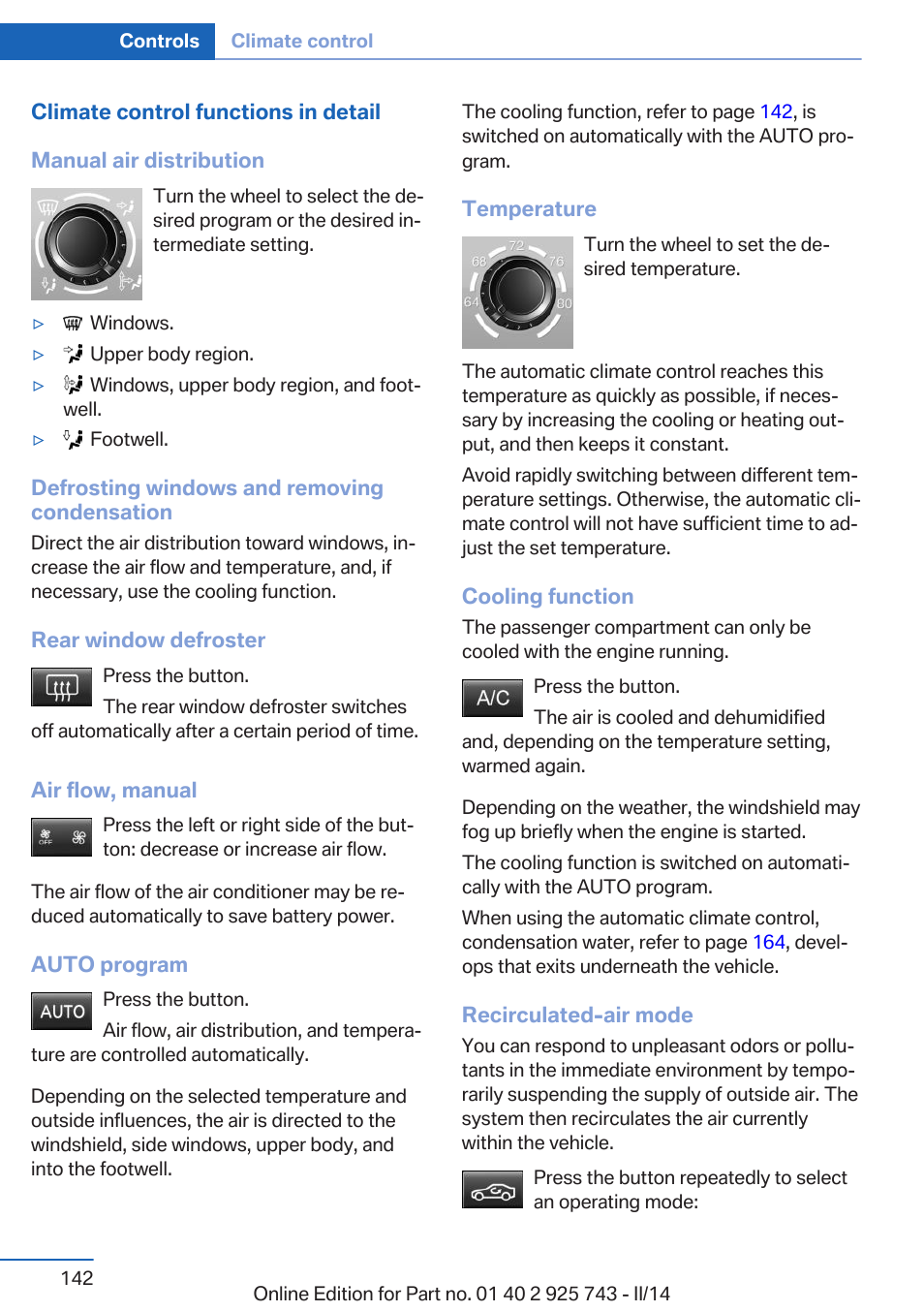 BMW 335i xDrive Sedan 2014 User Manual | Page 142 / 242