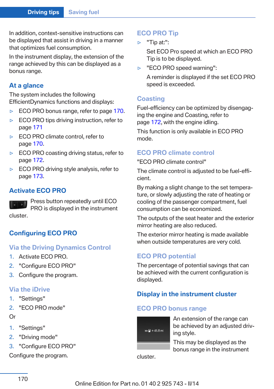 BMW 335i xDrive Sedan 2014 User Manual | Page 170 / 242