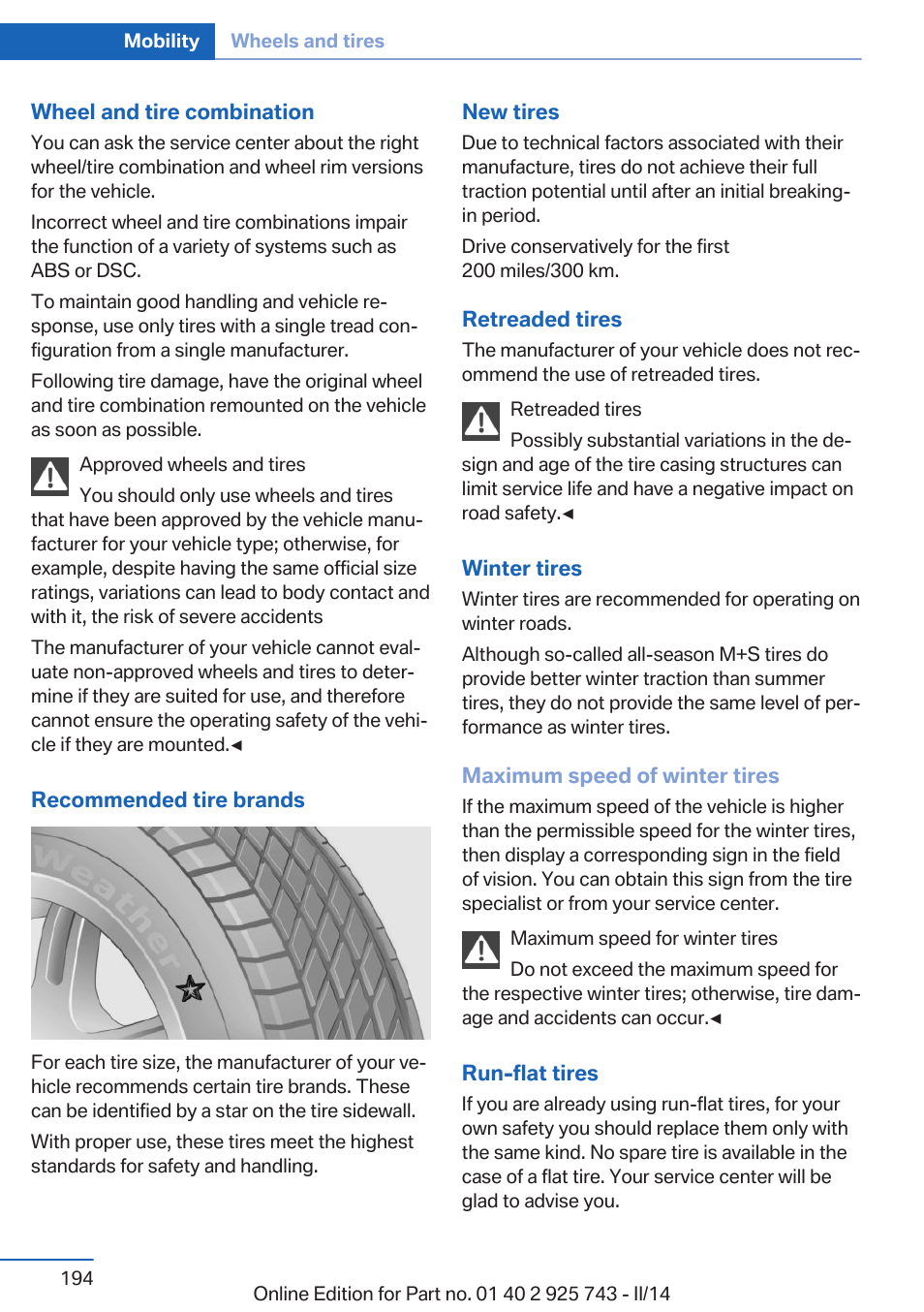 BMW 335i xDrive Sedan 2014 User Manual | Page 194 / 242