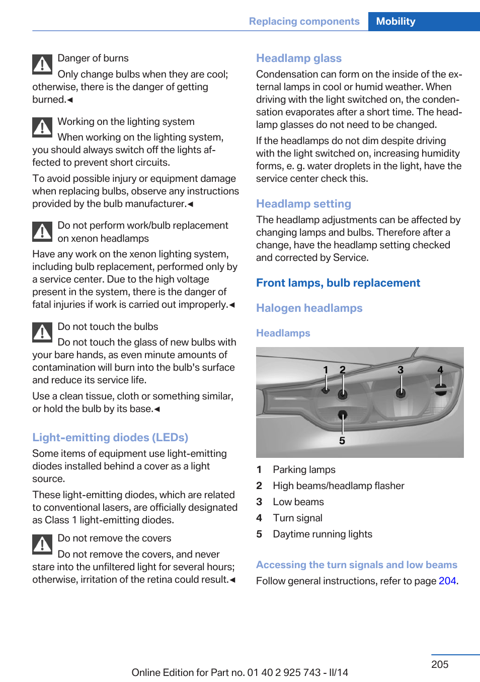 BMW 335i xDrive Sedan 2014 User Manual | Page 205 / 242