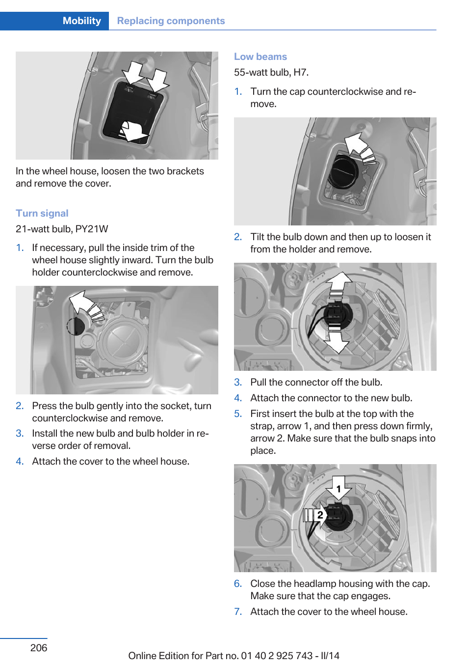 BMW 335i xDrive Sedan 2014 User Manual | Page 206 / 242