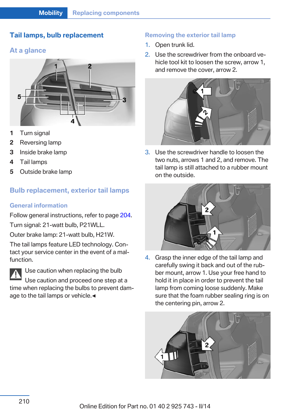 BMW 335i xDrive Sedan 2014 User Manual | Page 210 / 242