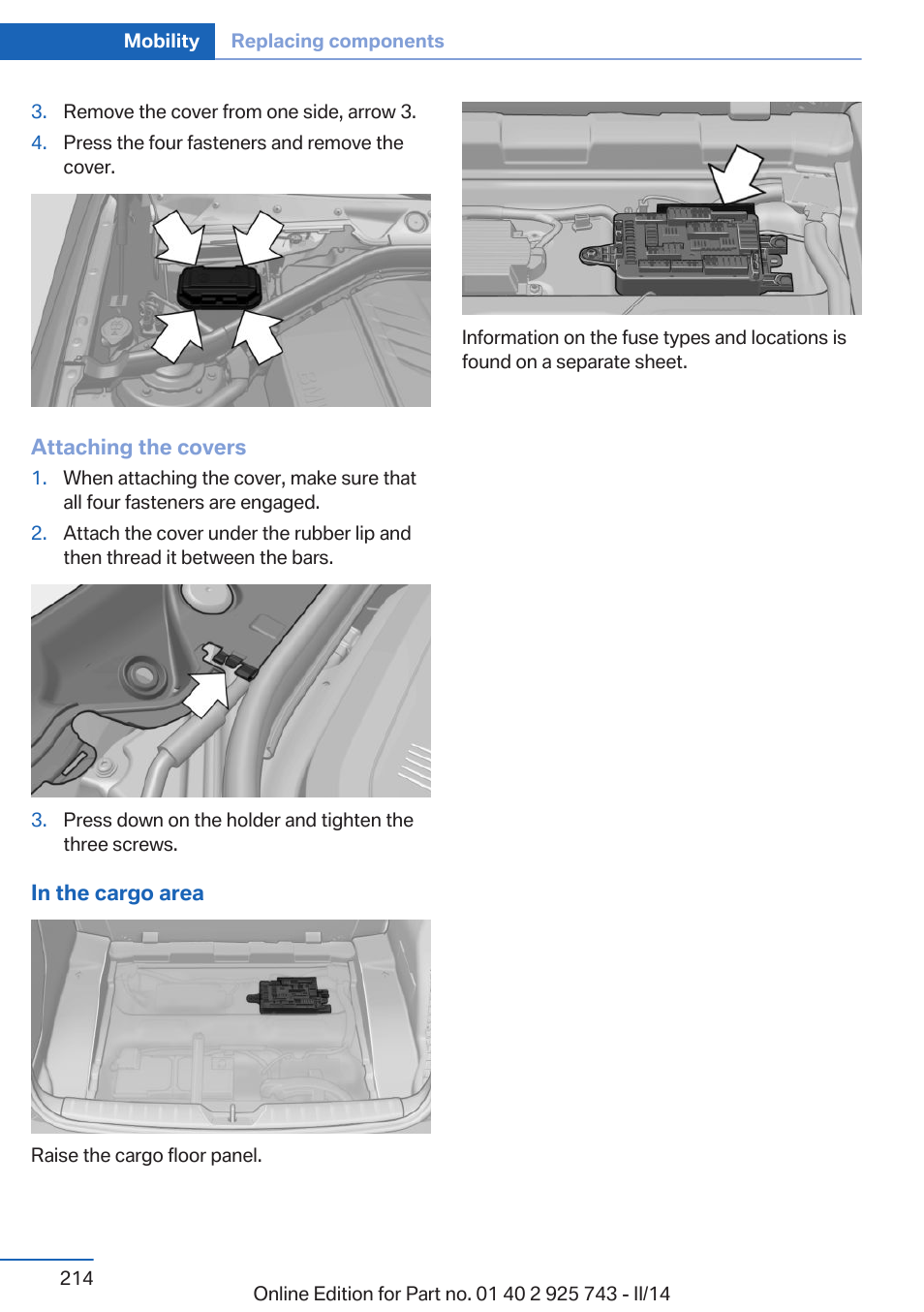 BMW 335i xDrive Sedan 2014 User Manual | Page 214 / 242