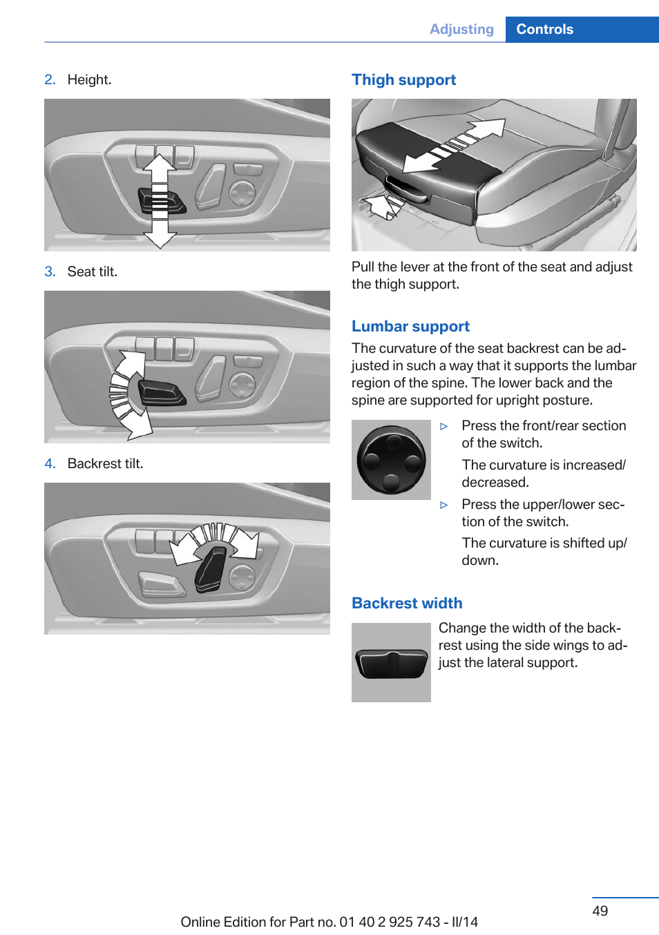 BMW 335i xDrive Sedan 2014 User Manual | Page 49 / 242