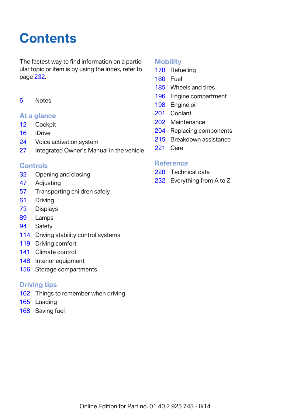 BMW 335i xDrive Sedan 2014 User Manual | Page 5 / 242