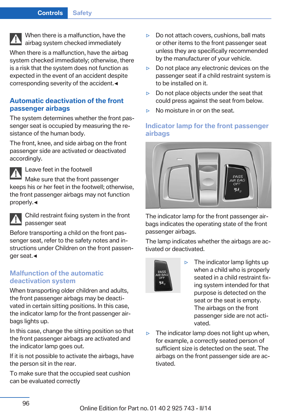 BMW 335i xDrive Sedan 2014 User Manual | Page 96 / 242