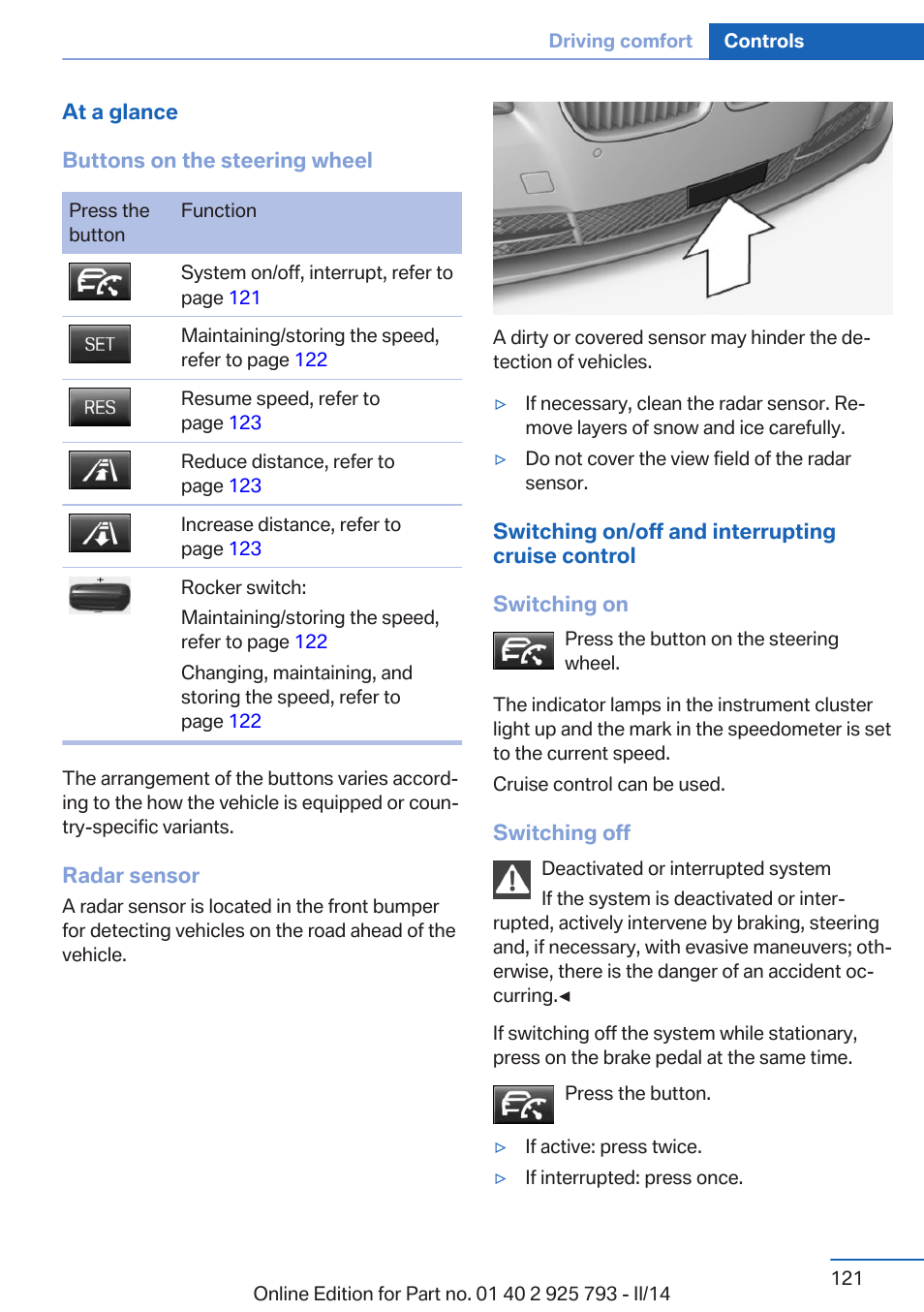 BMW 328d xDrive Sports Wagon 2014 User Manual | Page 121 / 244