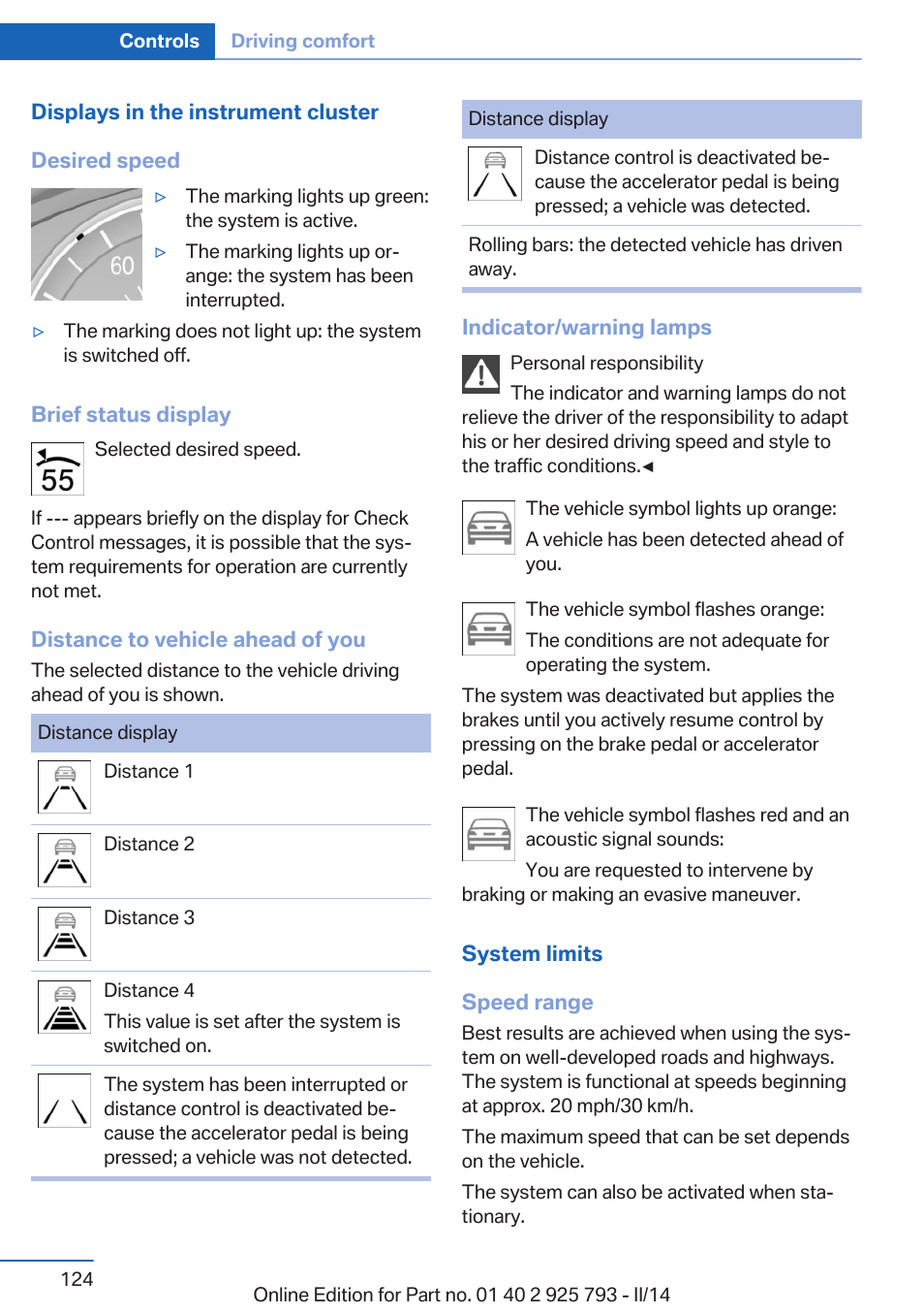 BMW 328d xDrive Sports Wagon 2014 User Manual | Page 124 / 244