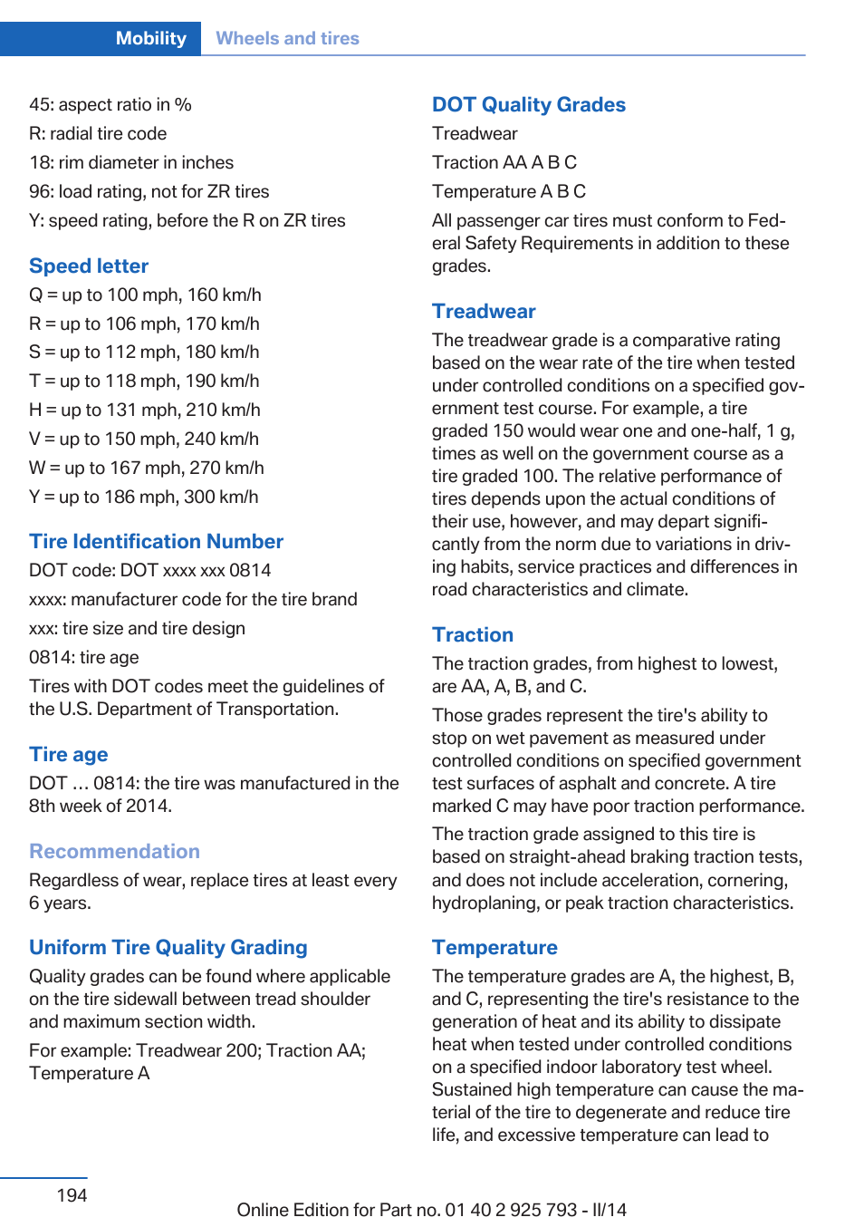 BMW 328d xDrive Sports Wagon 2014 User Manual | Page 194 / 244