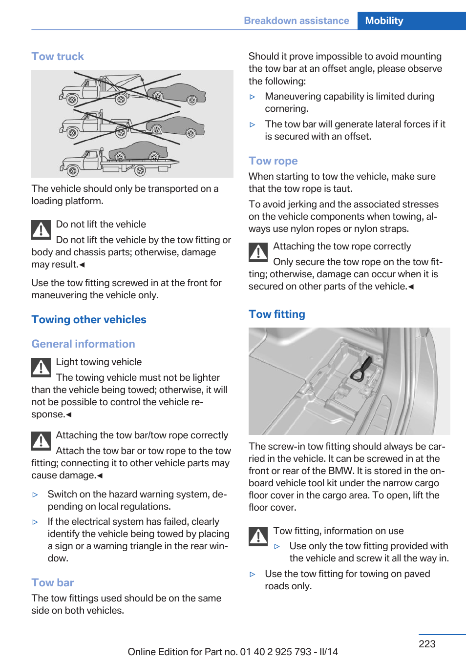 BMW 328d xDrive Sports Wagon 2014 User Manual | Page 223 / 244