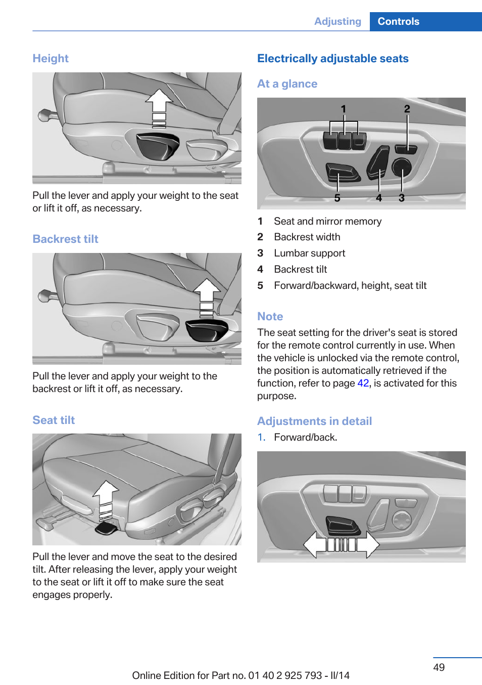 BMW 328d xDrive Sports Wagon 2014 User Manual | Page 49 / 244