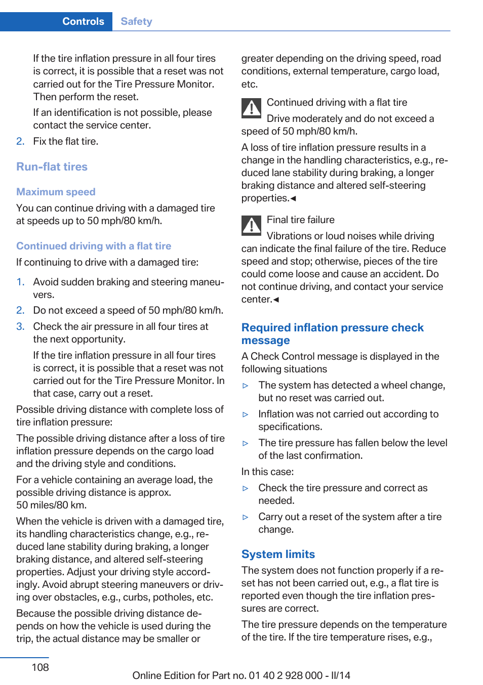 BMW 550i xDrive Sedan 2014 User Manual | Page 108 / 267