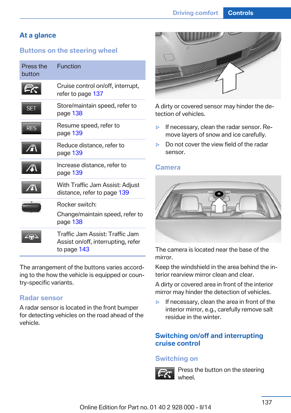 BMW 550i xDrive Sedan 2014 User Manual | Page 137 / 267