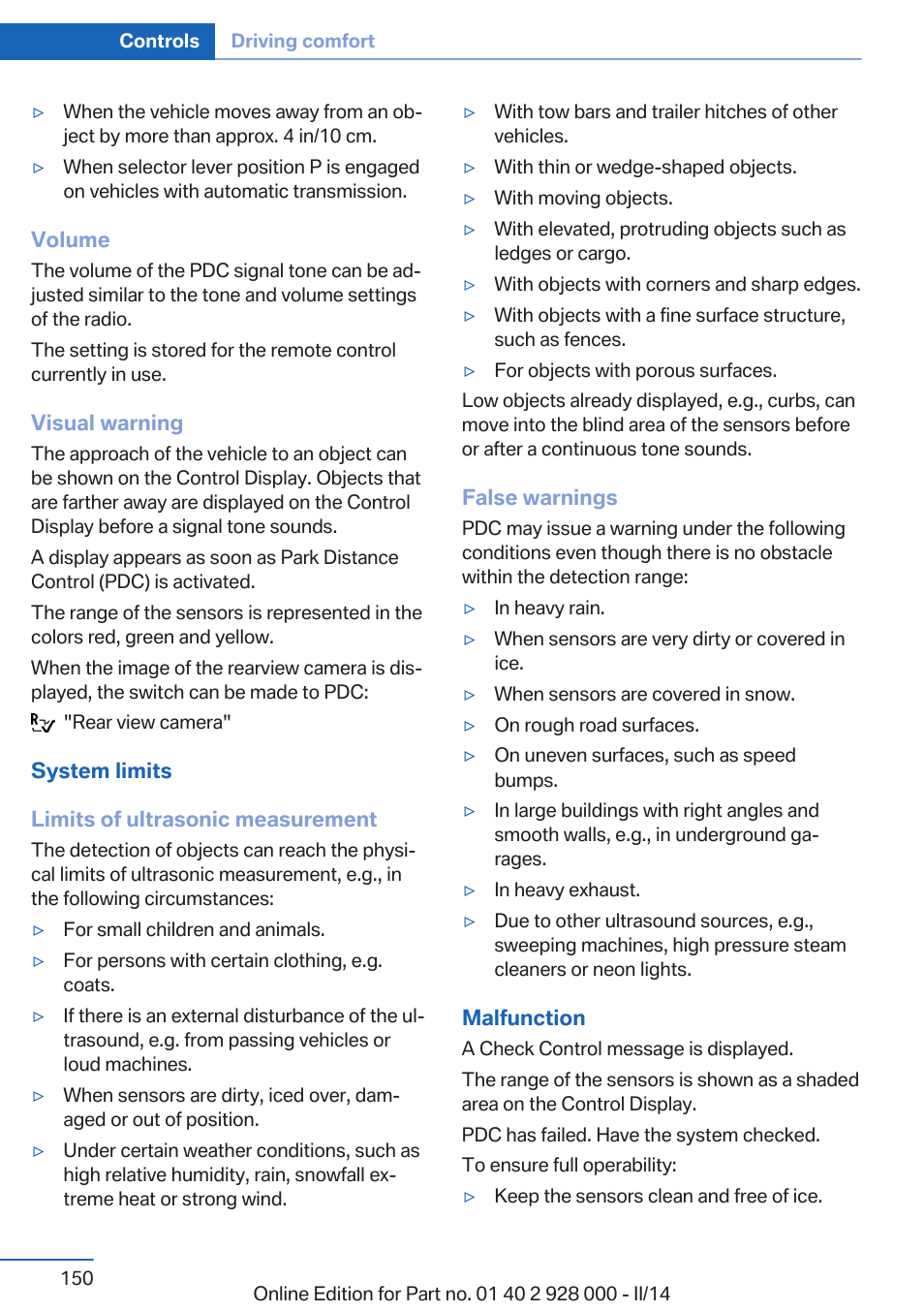 BMW 550i xDrive Sedan 2014 User Manual | Page 150 / 267