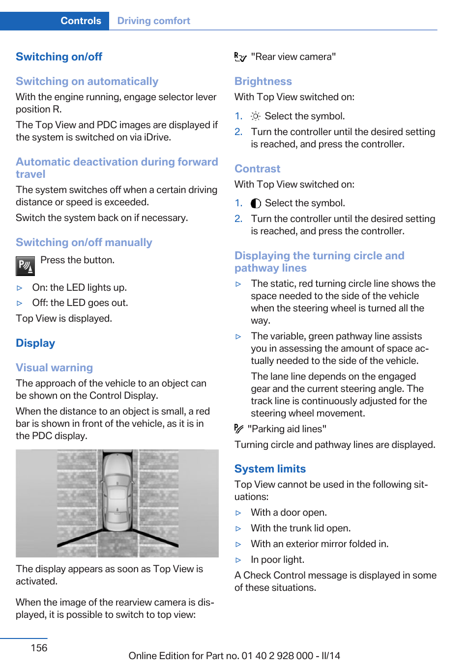 BMW 550i xDrive Sedan 2014 User Manual | Page 156 / 267