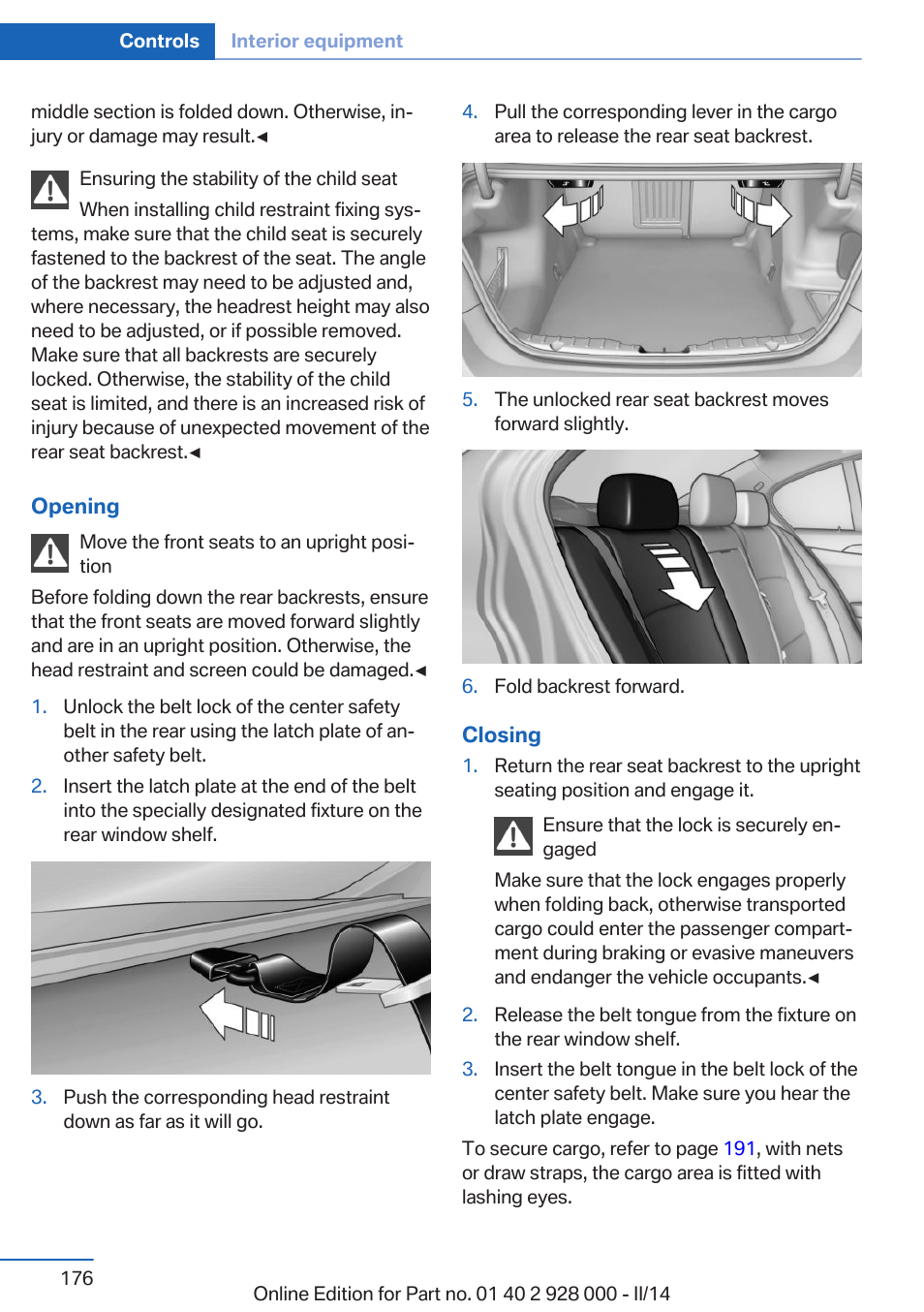 BMW 550i xDrive Sedan 2014 User Manual | Page 176 / 267