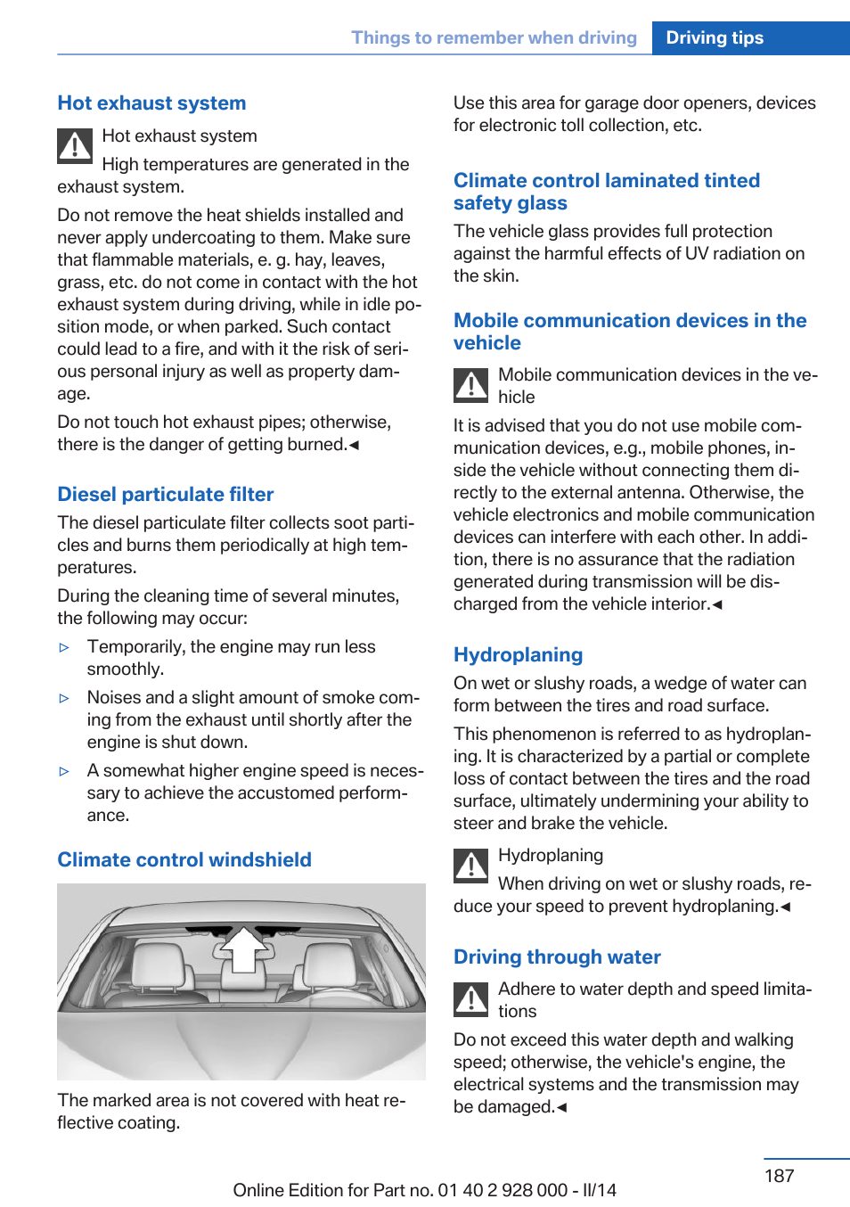 BMW 550i xDrive Sedan 2014 User Manual | Page 187 / 267