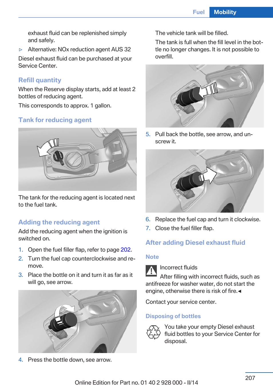 BMW 550i xDrive Sedan 2014 User Manual | Page 207 / 267