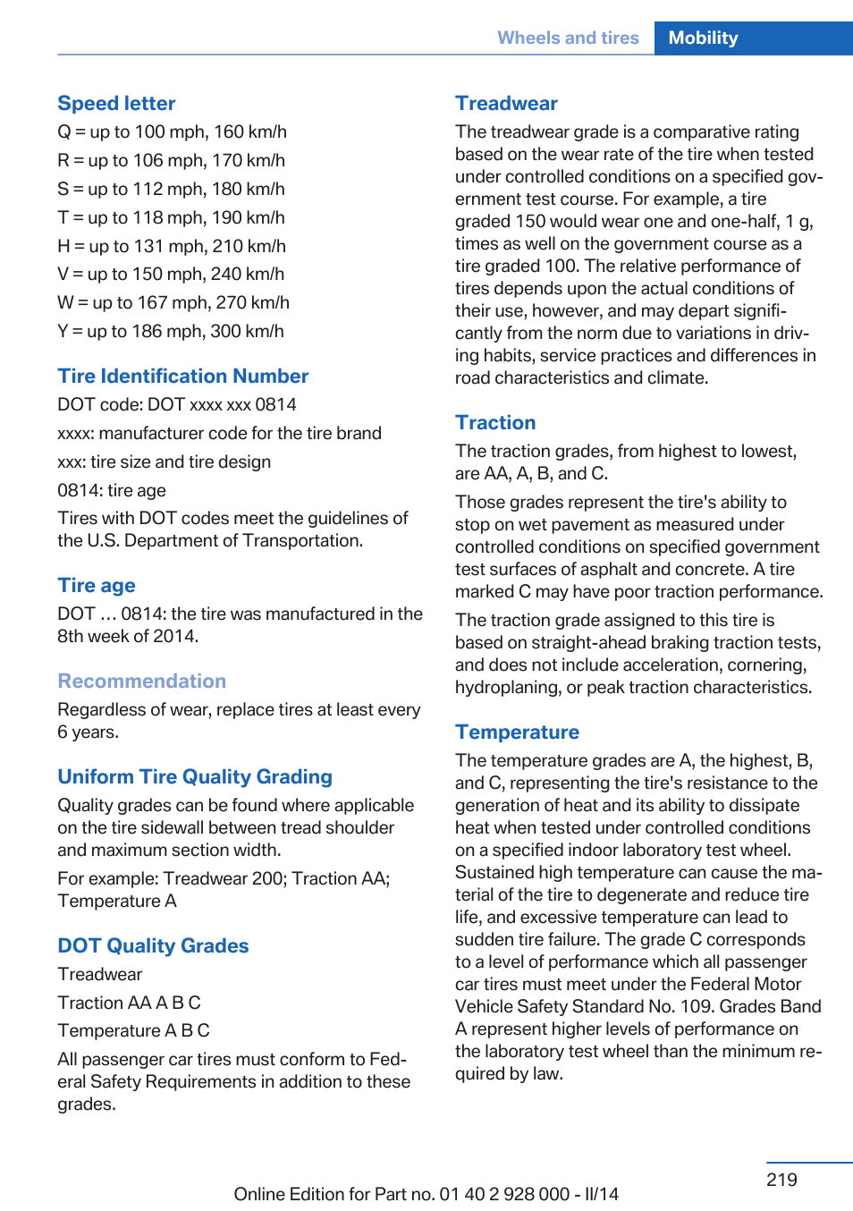 BMW 550i xDrive Sedan 2014 User Manual | Page 219 / 267