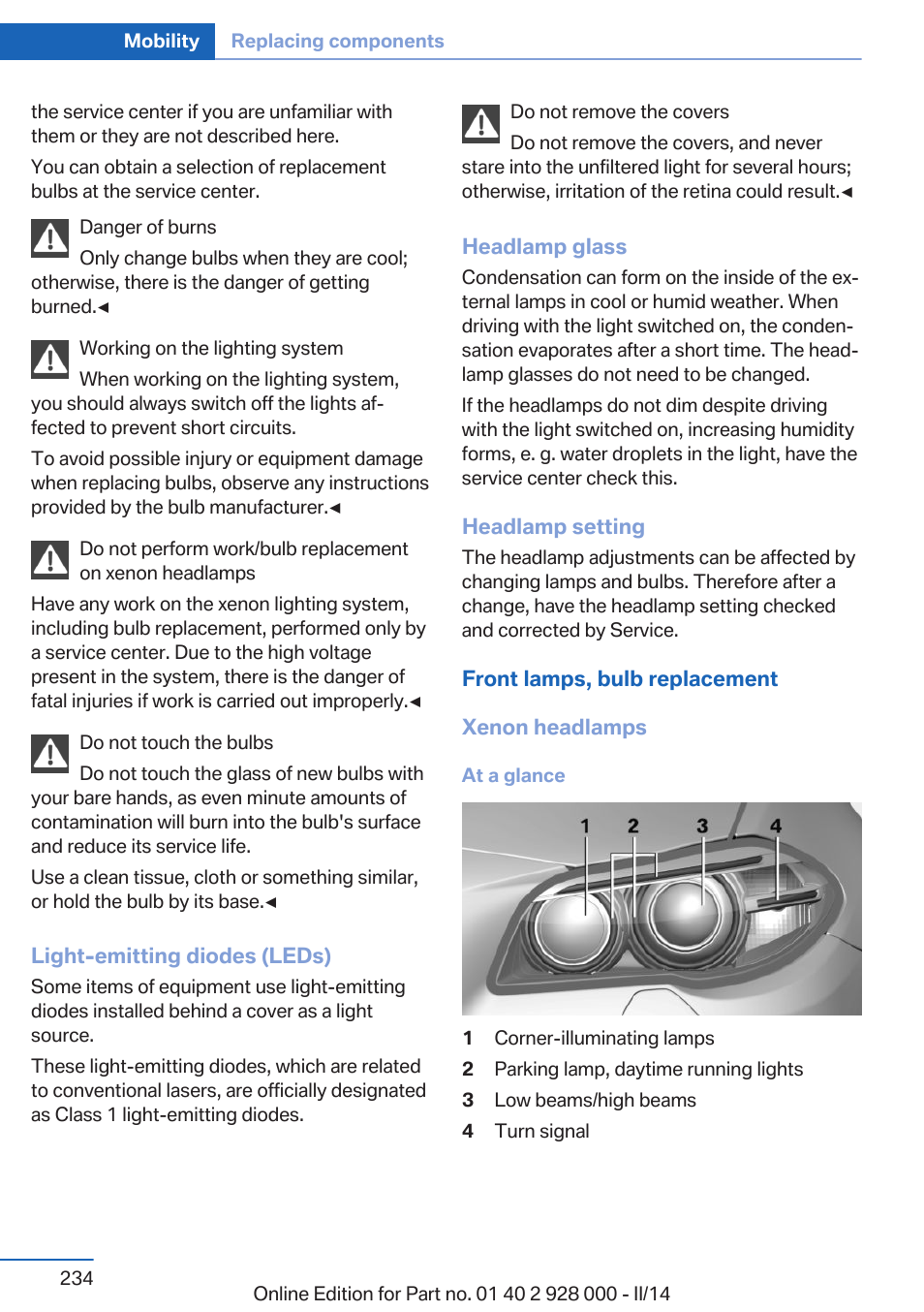 BMW 550i xDrive Sedan 2014 User Manual | Page 234 / 267