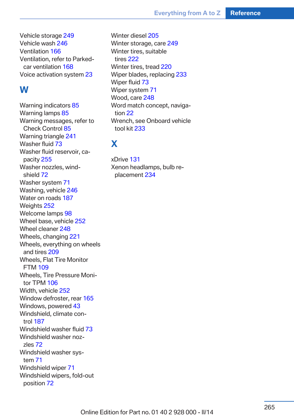 BMW 550i xDrive Sedan 2014 User Manual | Page 265 / 267