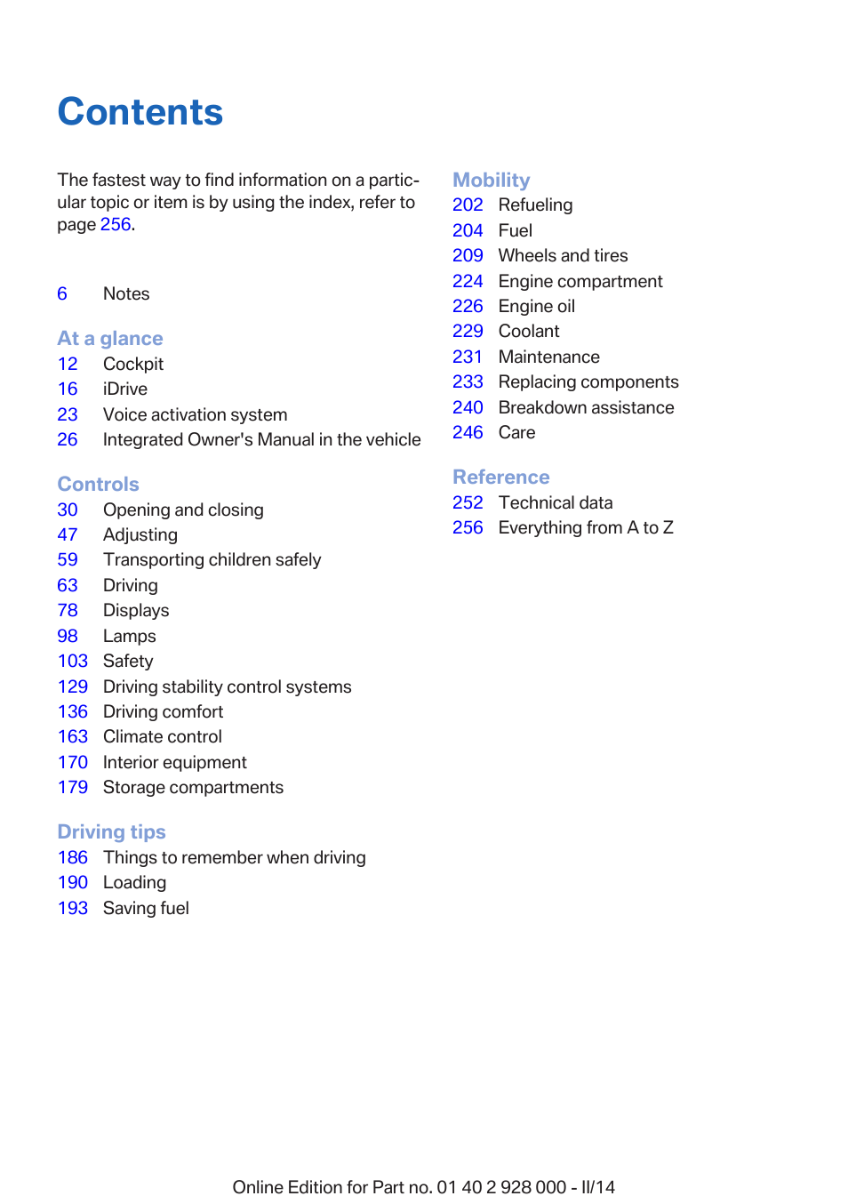 BMW 550i xDrive Sedan 2014 User Manual | Page 5 / 267