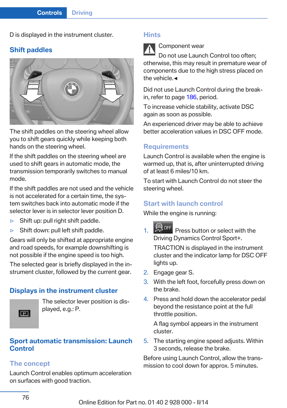 BMW 550i xDrive Sedan 2014 User Manual | Page 76 / 267