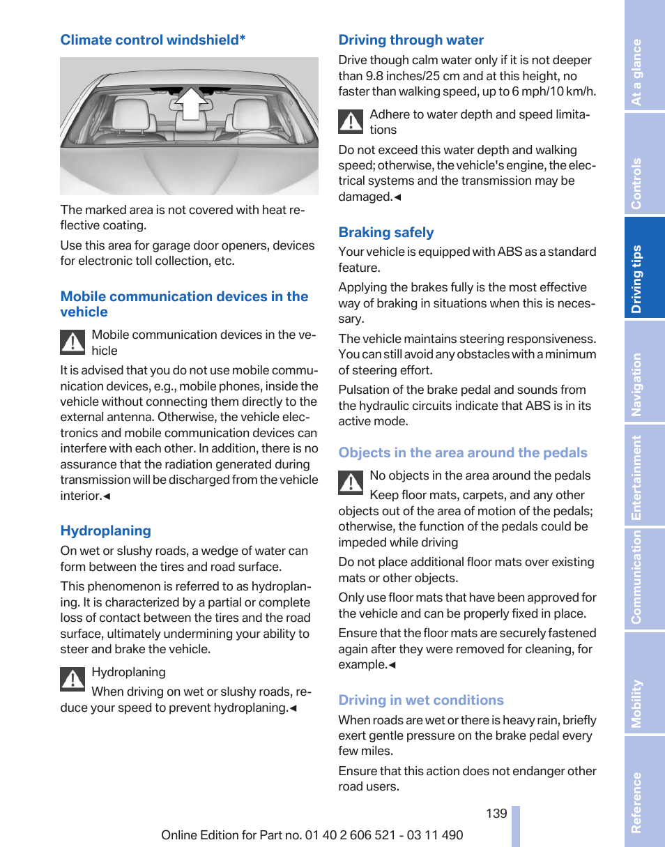 BMW 650i xDrive Convertible 2012 User Manual | Page 139 / 282