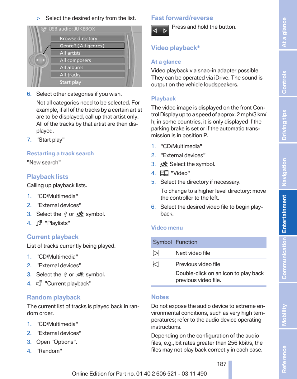 BMW 650i xDrive Convertible 2012 User Manual | Page 187 / 282