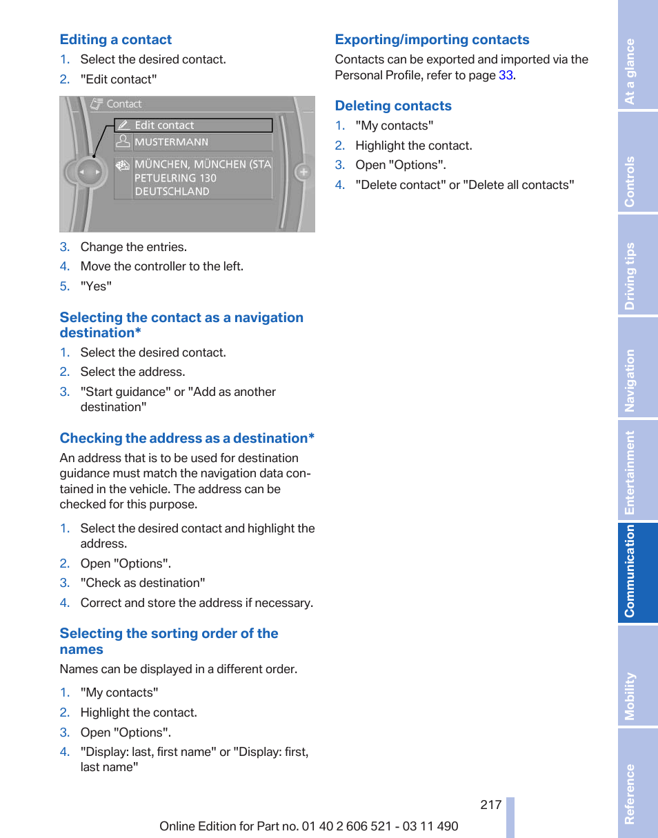 BMW 650i xDrive Convertible 2012 User Manual | Page 217 / 282