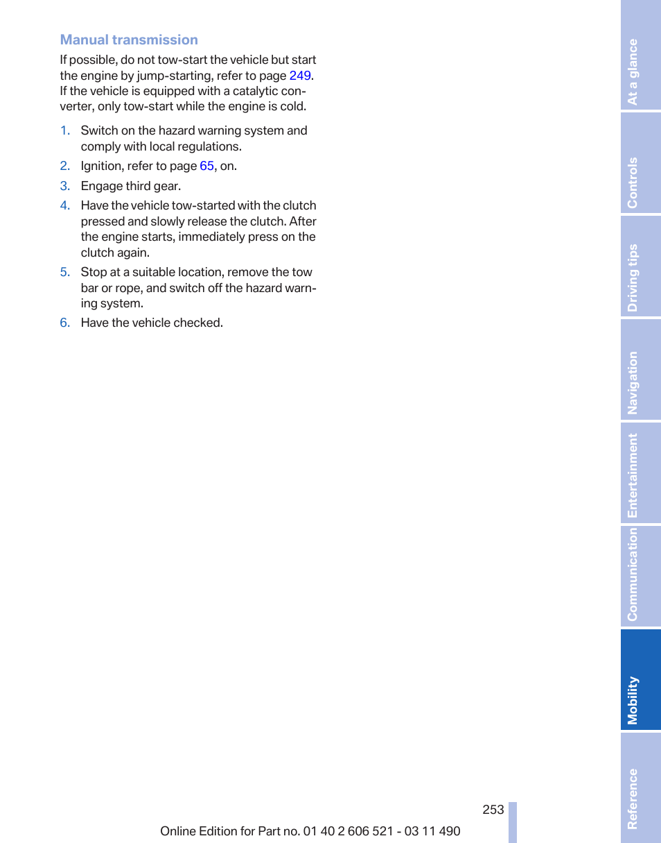 BMW 650i xDrive Convertible 2012 User Manual | Page 253 / 282