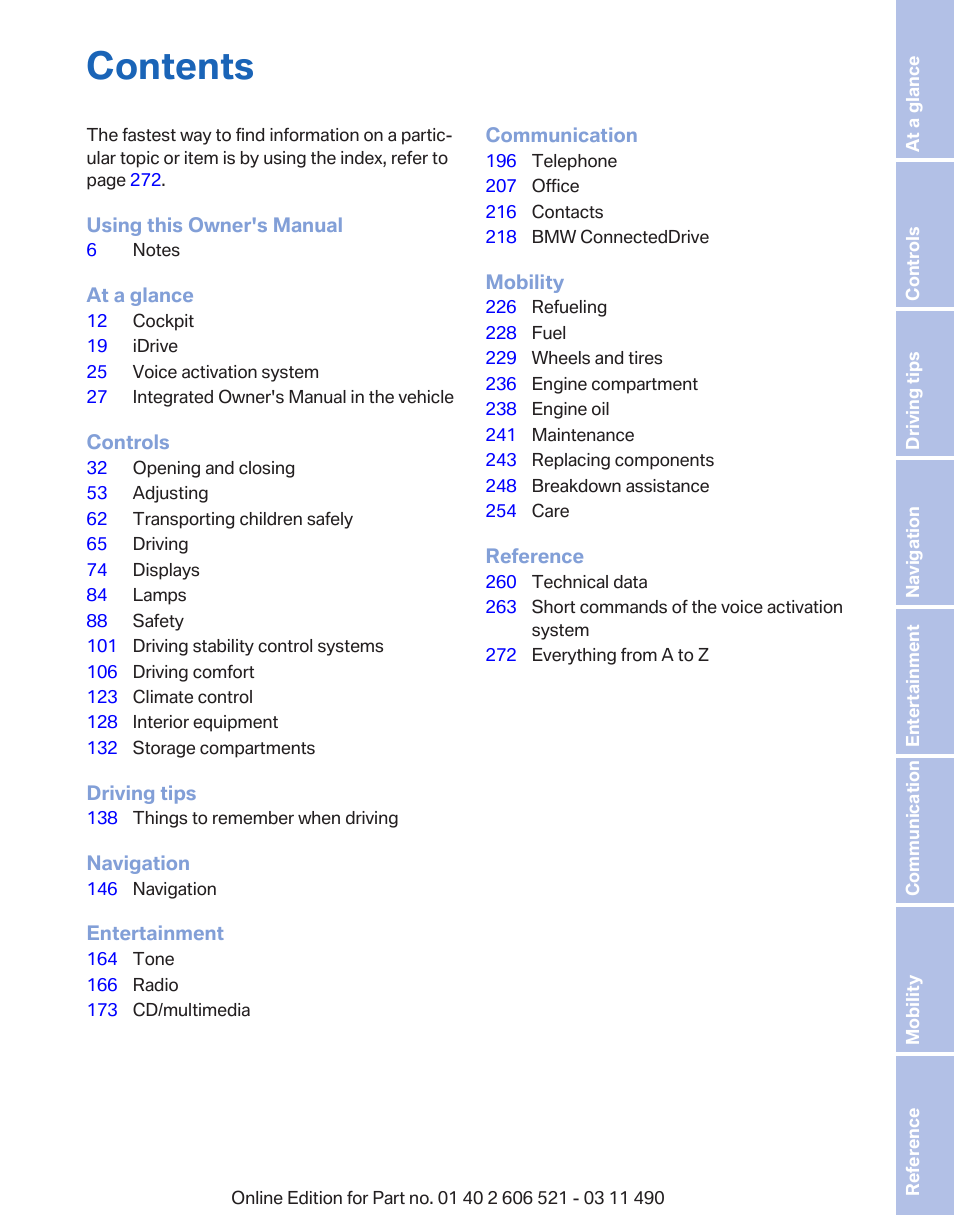 BMW 650i xDrive Convertible 2012 User Manual | Page 5 / 282