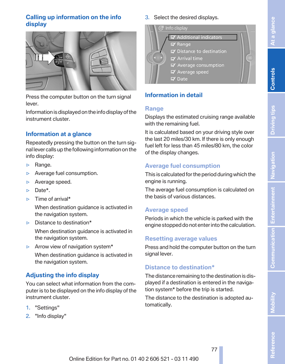 BMW 650i xDrive Convertible 2012 User Manual | Page 77 / 282