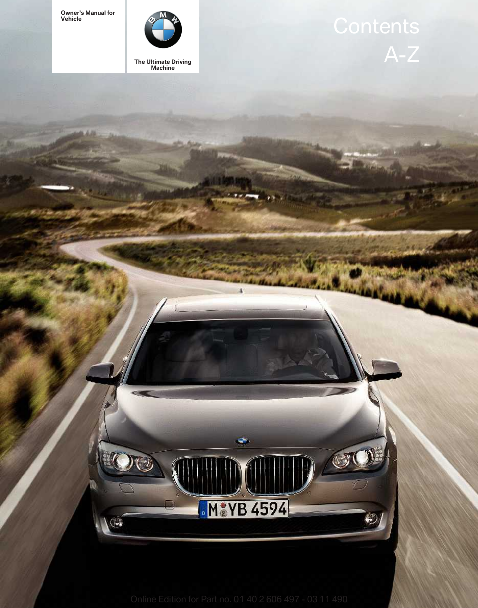 BMW 760Li Sedan 2012 User Manual | 299 pages