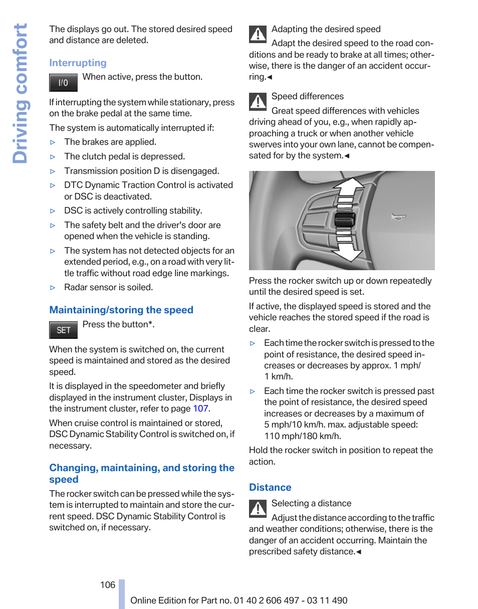 Driving comfort | BMW 760Li Sedan 2012 User Manual | Page 106 / 299