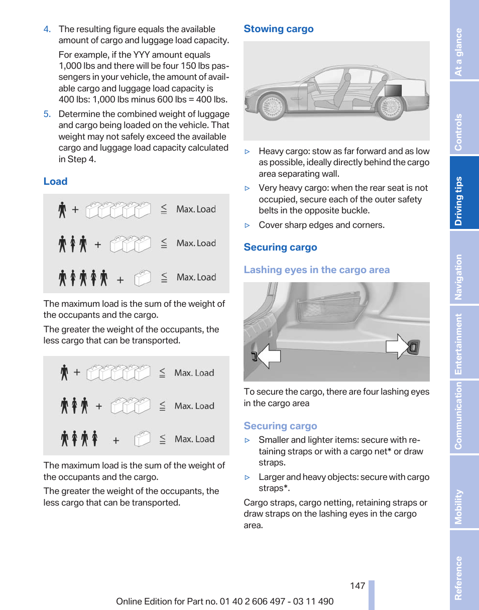 BMW 760Li Sedan 2012 User Manual | Page 147 / 299