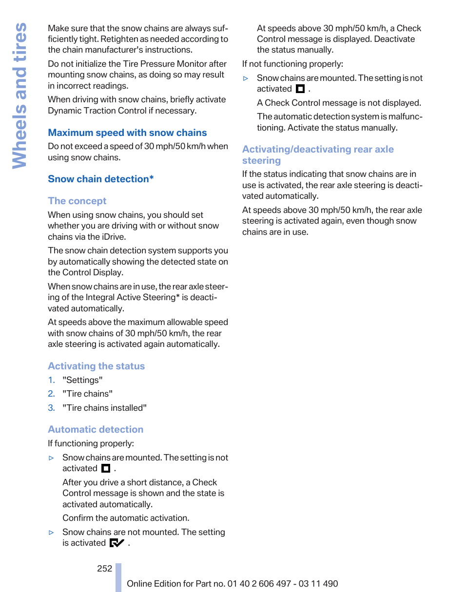 Wheels and tires | BMW 760Li Sedan 2012 User Manual | Page 252 / 299