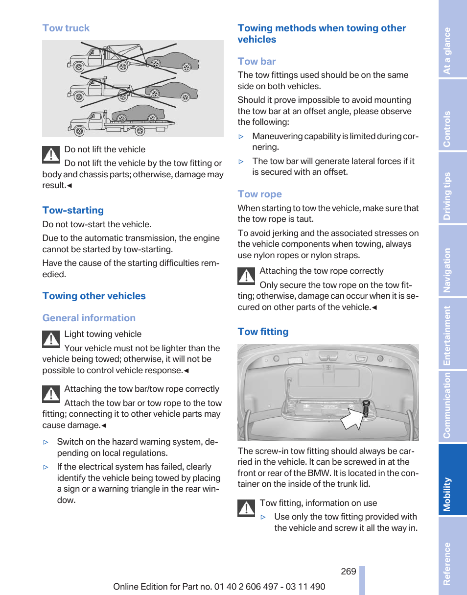 BMW 760Li Sedan 2012 User Manual | Page 269 / 299