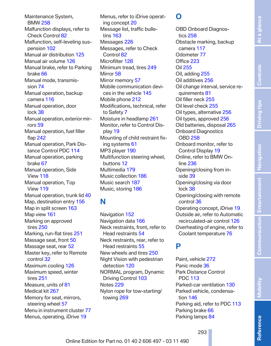 BMW 760Li Sedan 2012 User Manual | Page 293 / 299