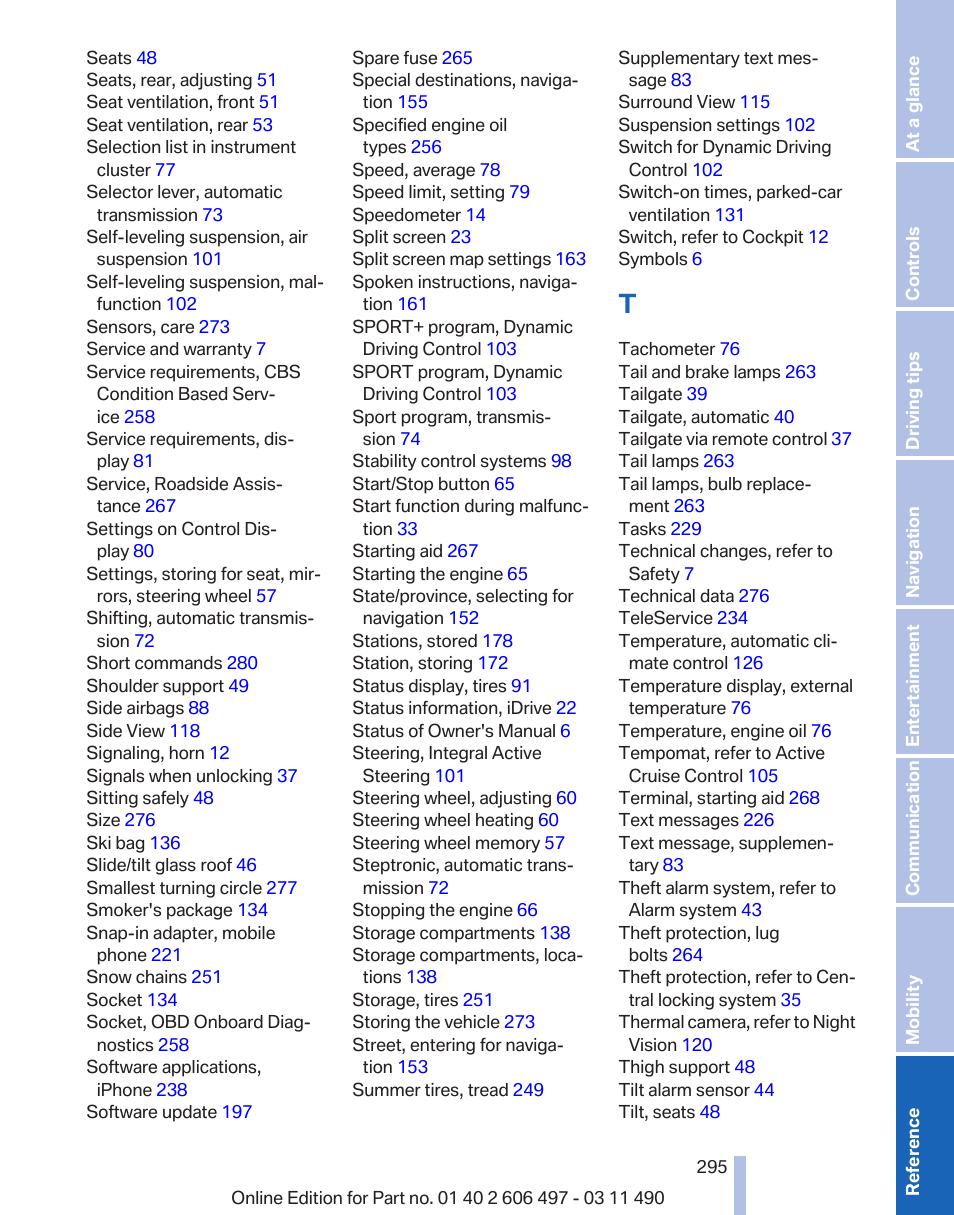 BMW 760Li Sedan 2012 User Manual | Page 295 / 299