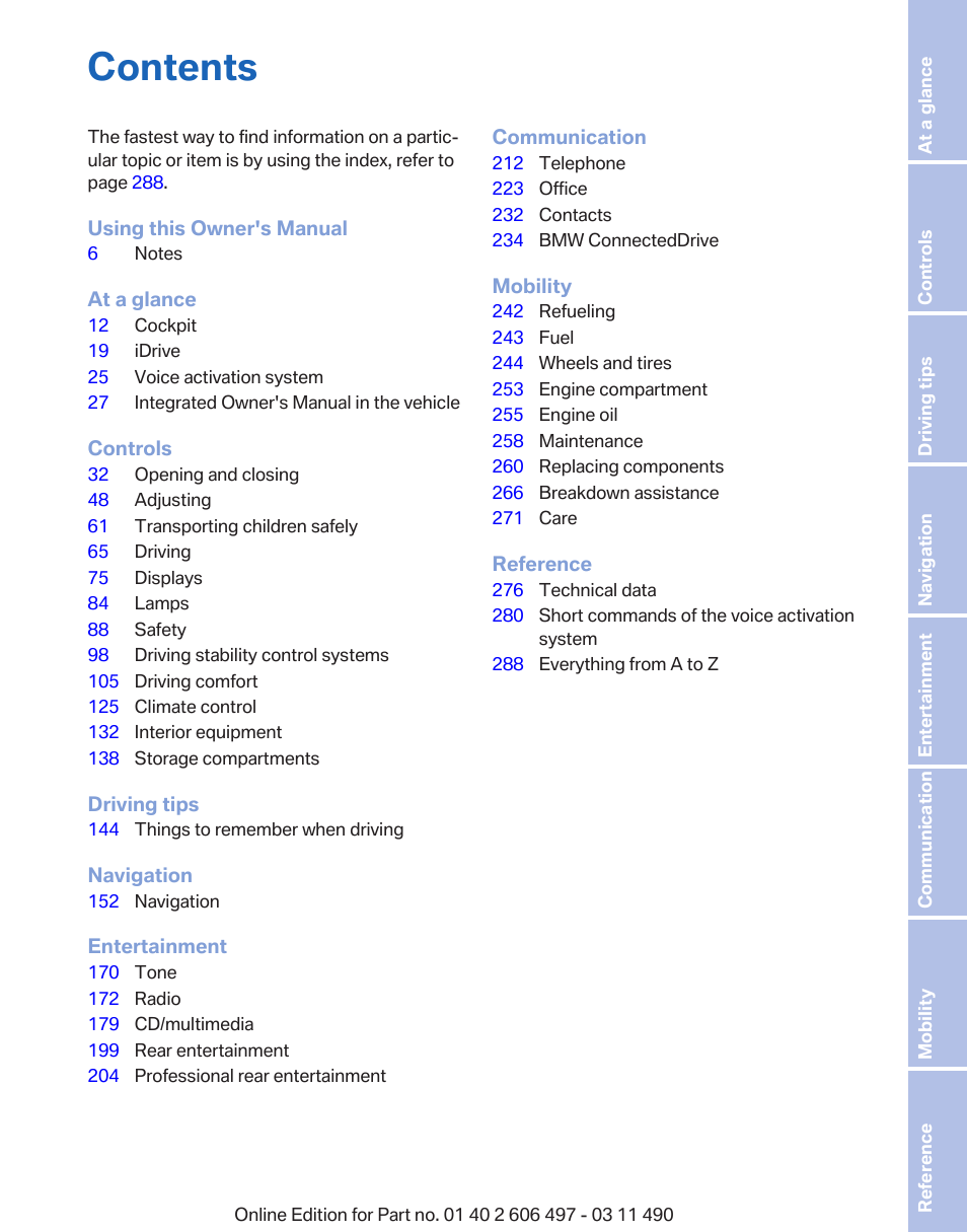 BMW 760Li Sedan 2012 User Manual | Page 5 / 299