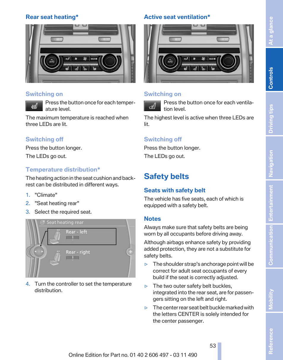 Safety belts | BMW 760Li Sedan 2012 User Manual | Page 53 / 299