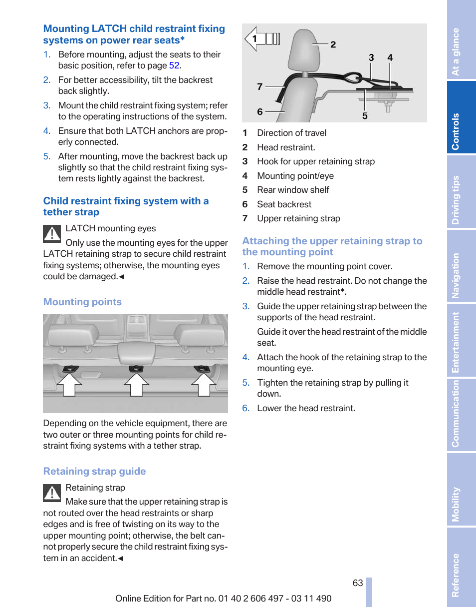 BMW 760Li Sedan 2012 User Manual | Page 63 / 299