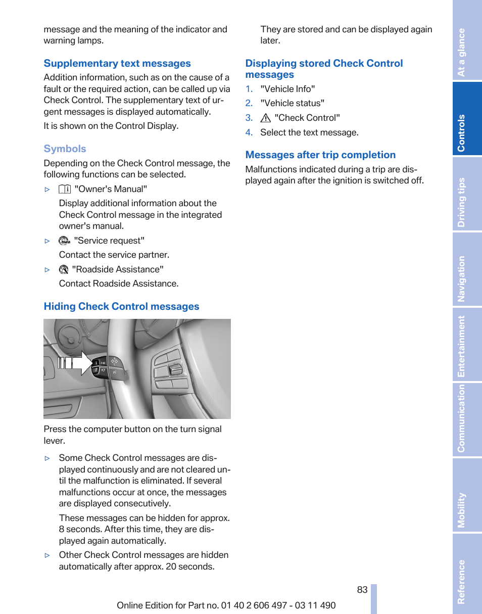 BMW 760Li Sedan 2012 User Manual | Page 83 / 299